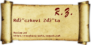 Ráczkevi Zéta névjegykártya